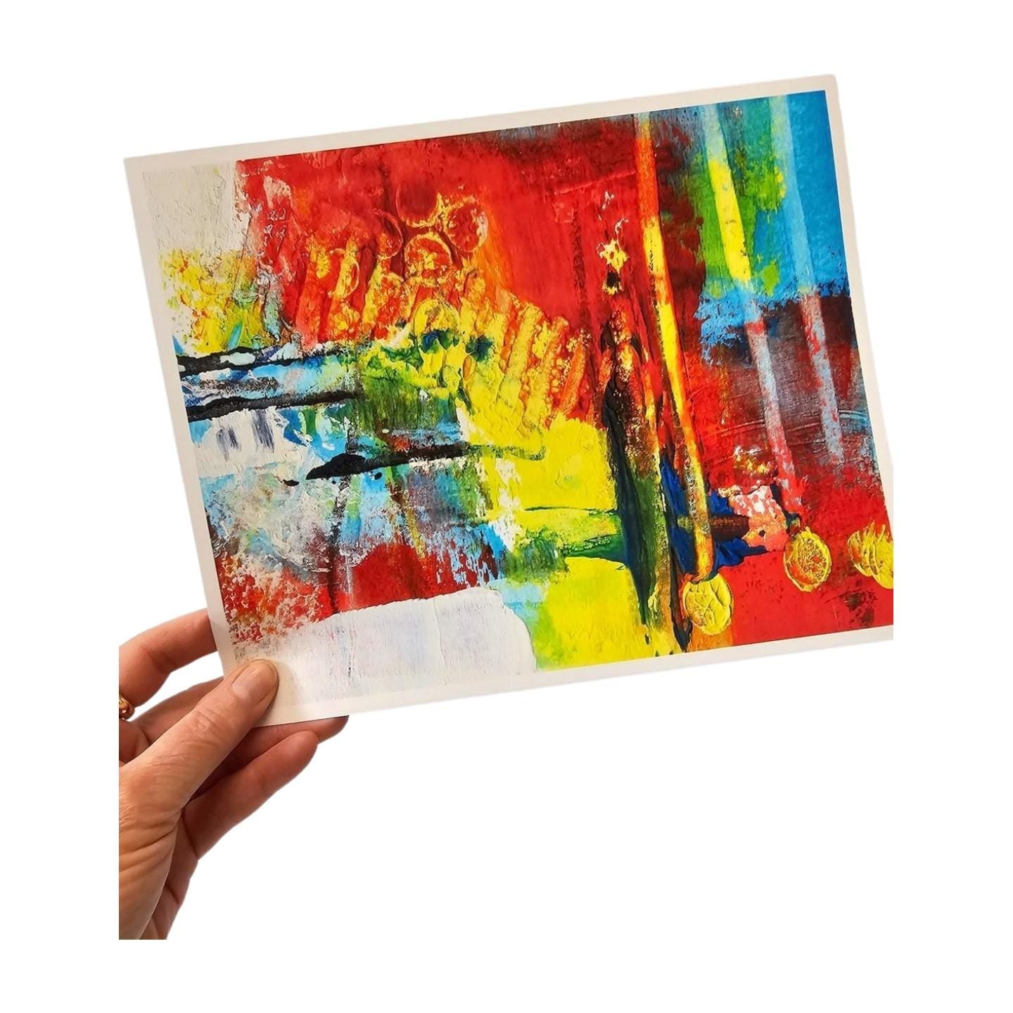 Abstract Wall Art, Red, Yellow, Blue, The El Train No 2, Abstract Wall Art, Bold Abstract Art, Modern Contemporary Art for Your Walls