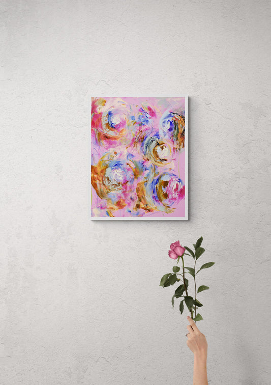 Abstract Floral Wall Art, Abstract Roses Art, Pink Rose Abstract, Flowers, Abstract Floral, Select a Size