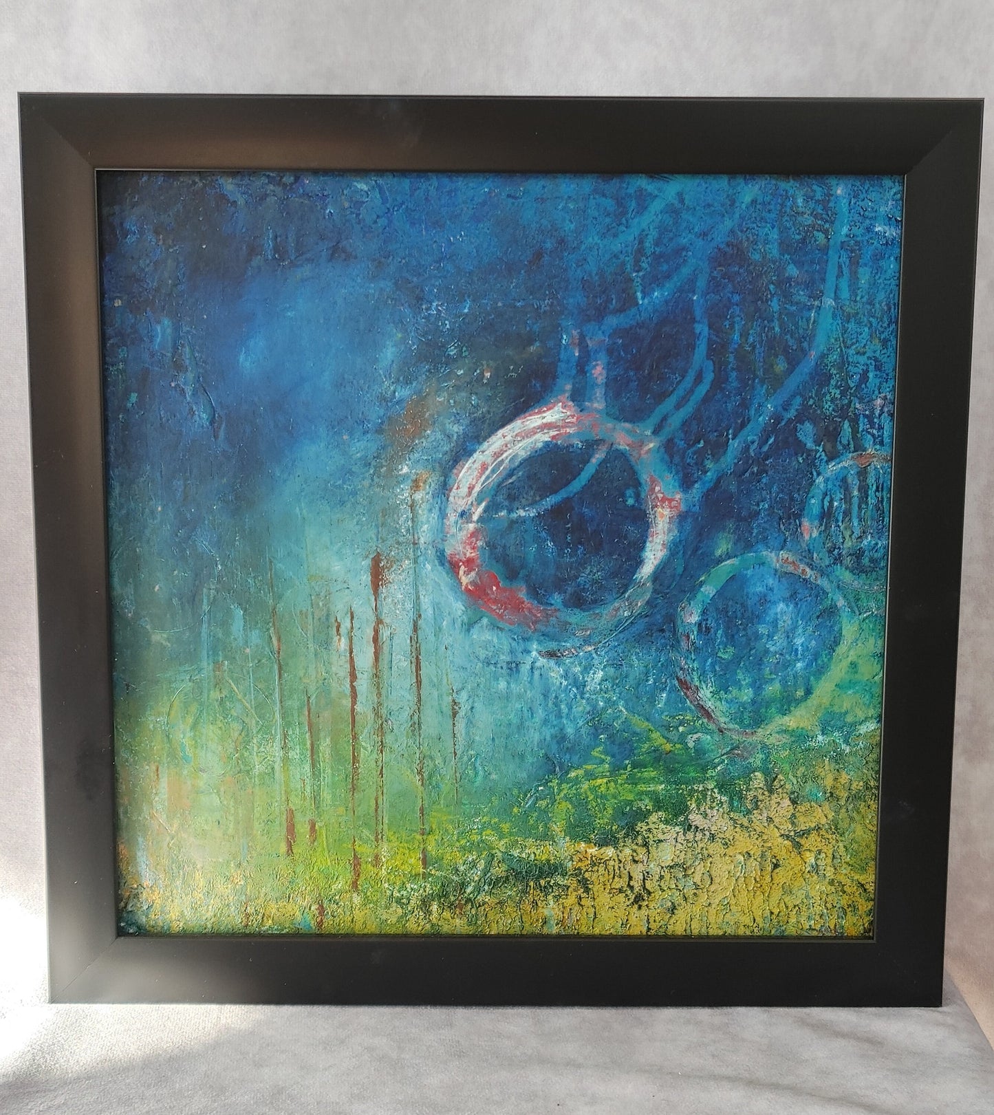 Orbs Original Painting on Framed Cradled Board