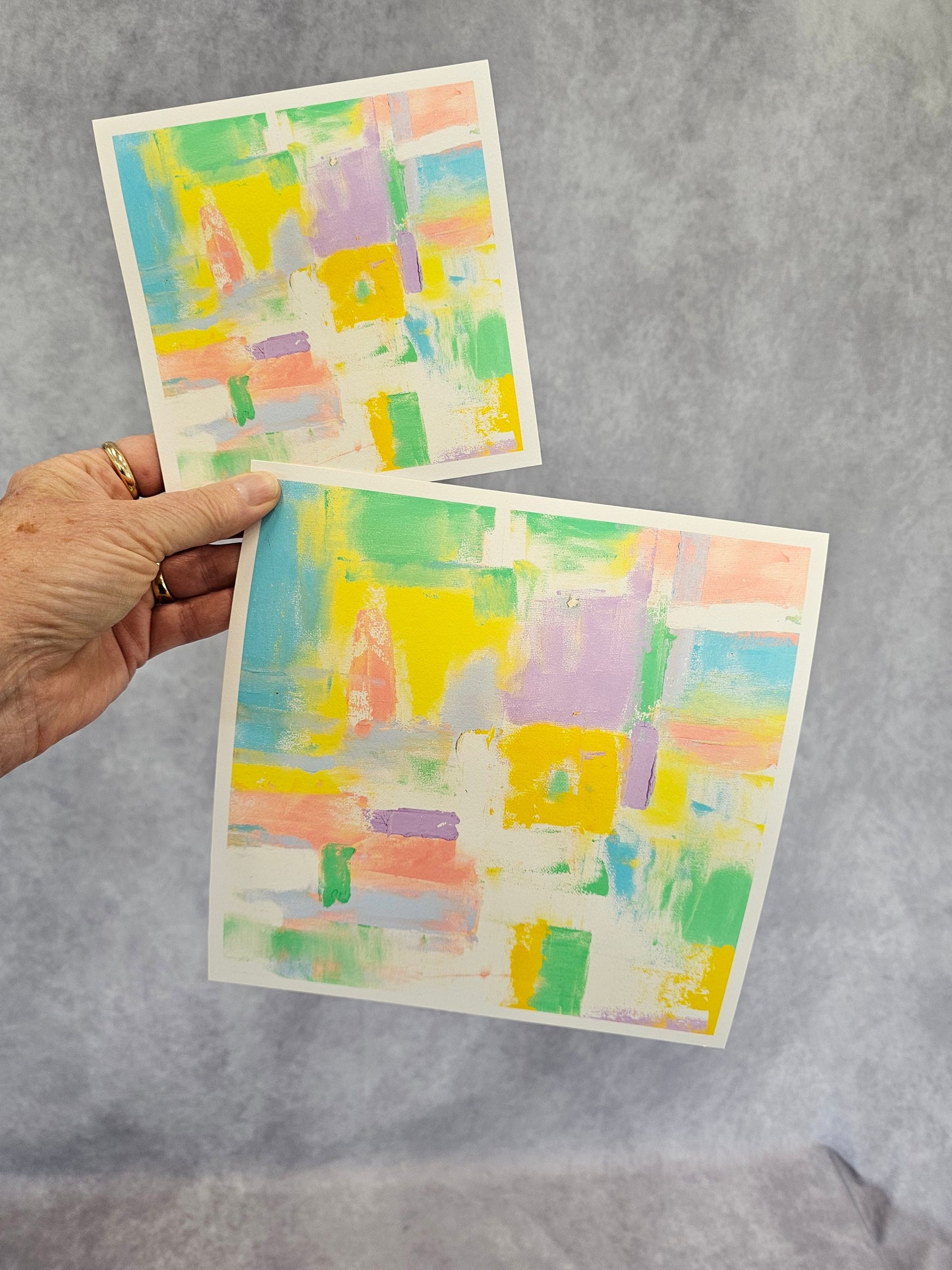 Abstract Bright Bold Geometric Wall Art, Square Art, Colorful Fine Art Print, Radiant