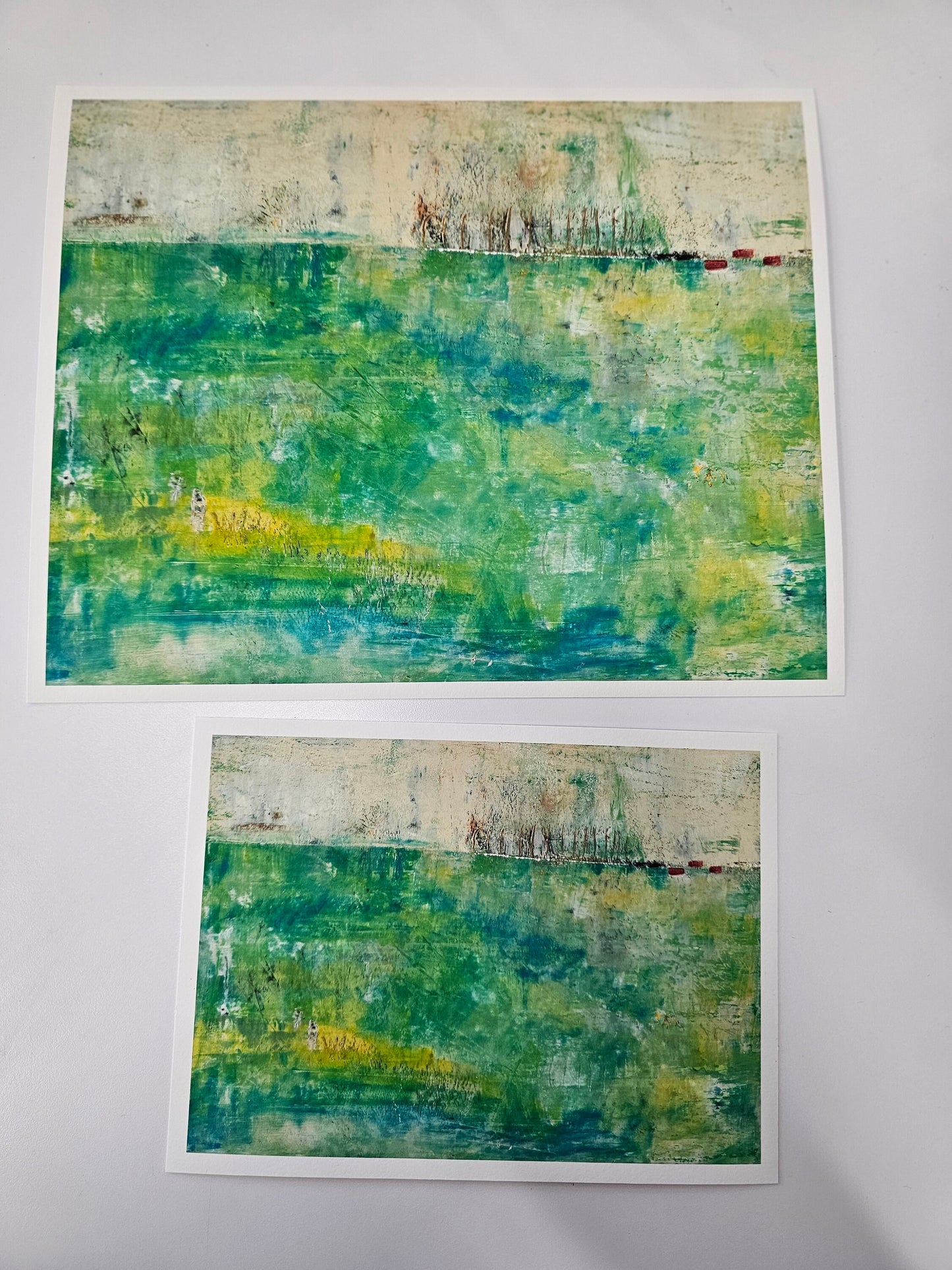 Abundance Abstract Landscape Art Print, Green Art, Horizontal Painting Print
