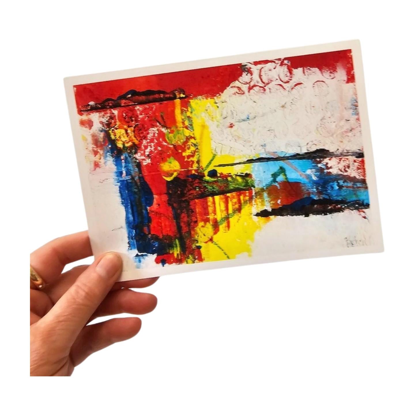 Abstract Wall Art, Red, Yellow, Blue, The El Train No 1, Abstract Wall Art, Bold Abstract Art, Modern Contemporary Art for Your Walls