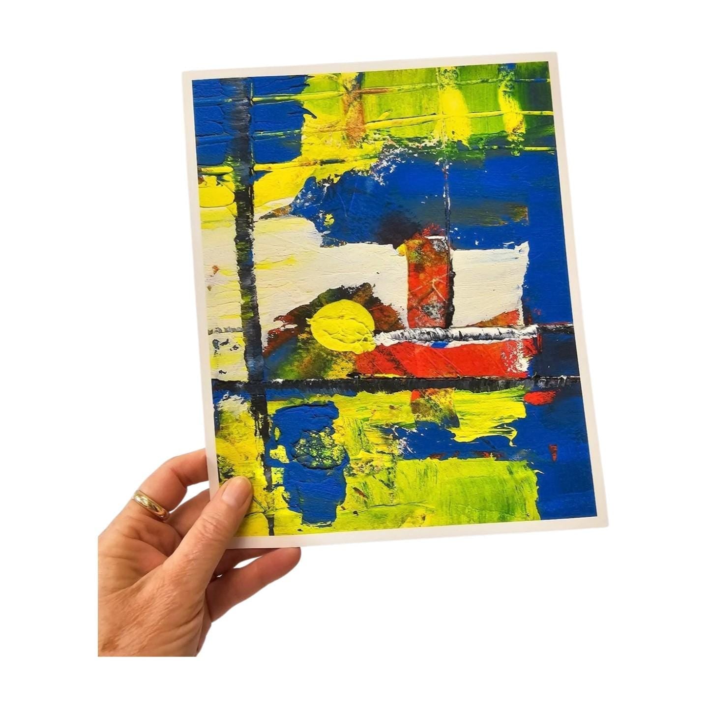 Abstract Wall Art, Red, Yellow, Blue, First Light No 1, Abstract Wall Art, Bold Abstract Art, Modern Contemporary Art for Your Walls